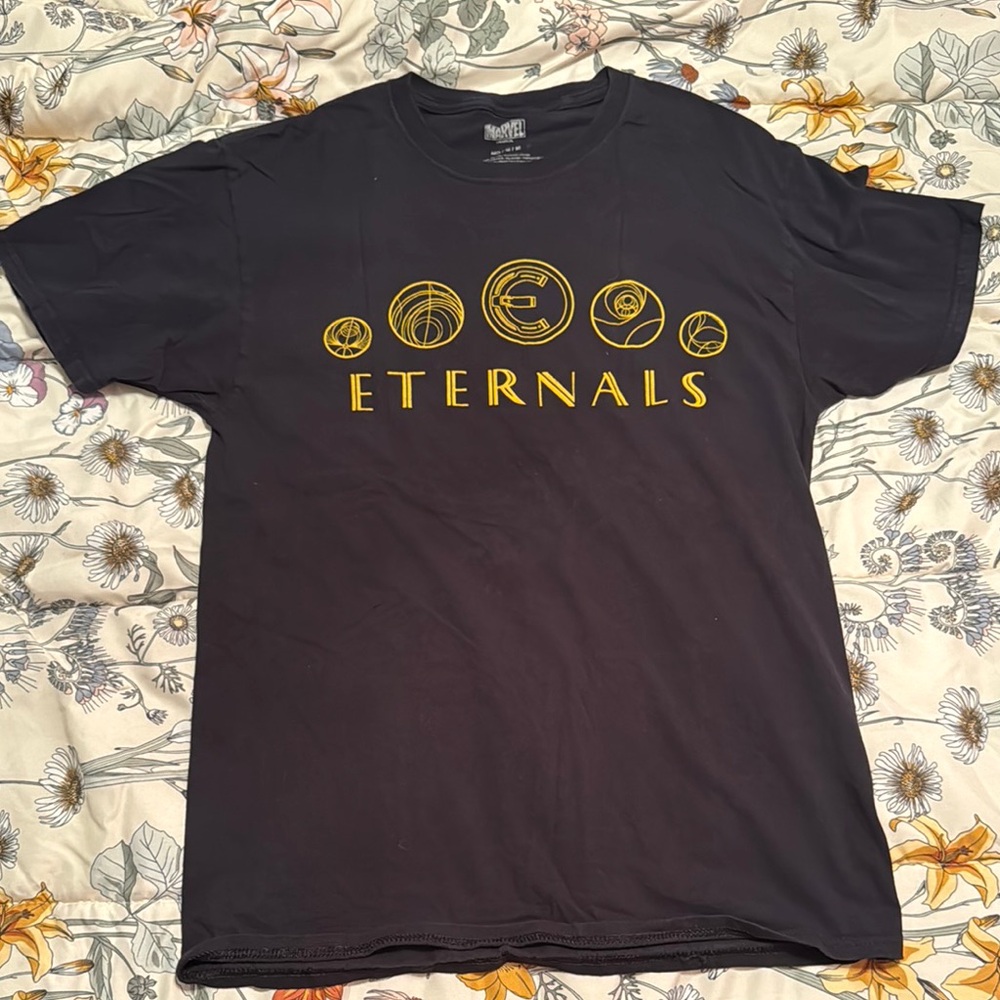Marvel Eternals Black and Gold Short Sleeve Tee